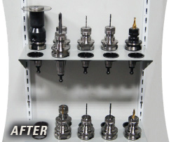 Organized tools on Inauvate tool shelving